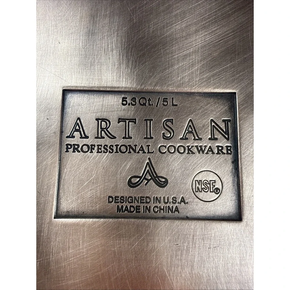 Artisan Professional Cookware Copper Bottom Stainless Steel Skillet Pan 12 Inch
